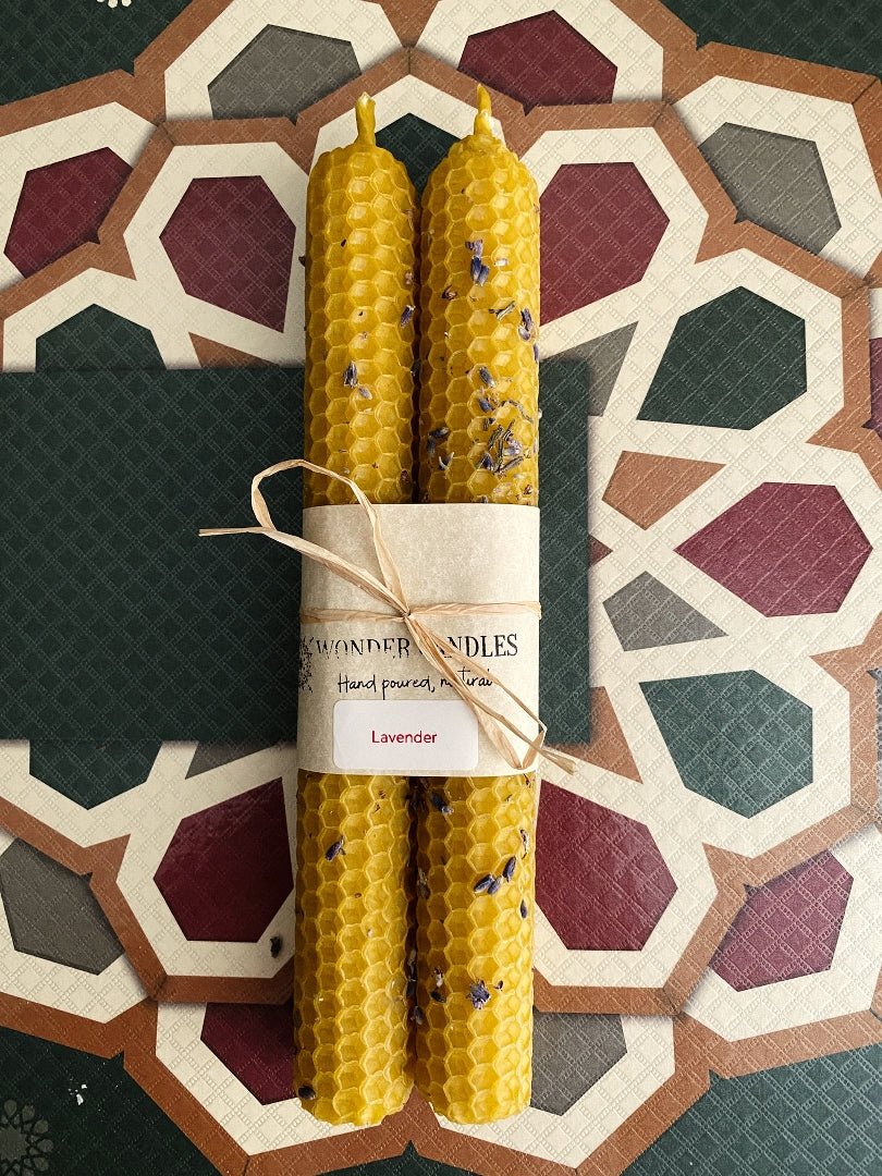 Russian Traditional Candles, Beeswax Lavender - Wonder Candles