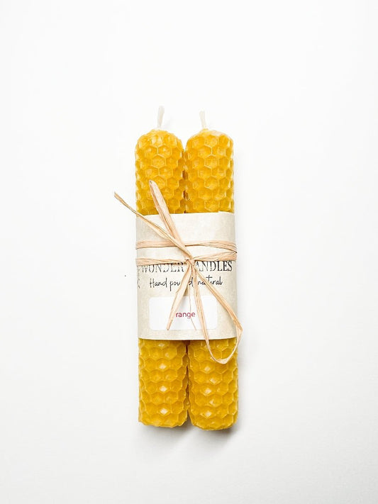 Set of 2 Russian Traditional Candles, Beeswax Orange - Wonder Candles