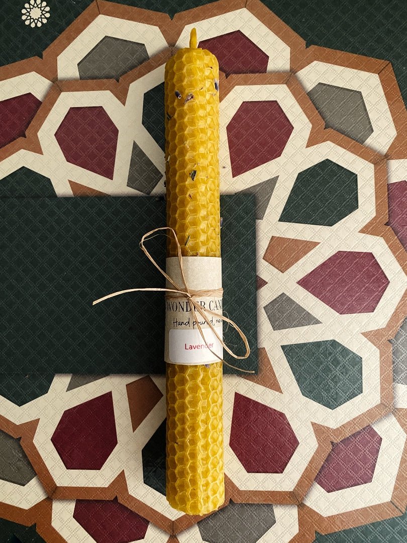 Russian Traditional Candles, Beeswax Lavender - Wonder Candles