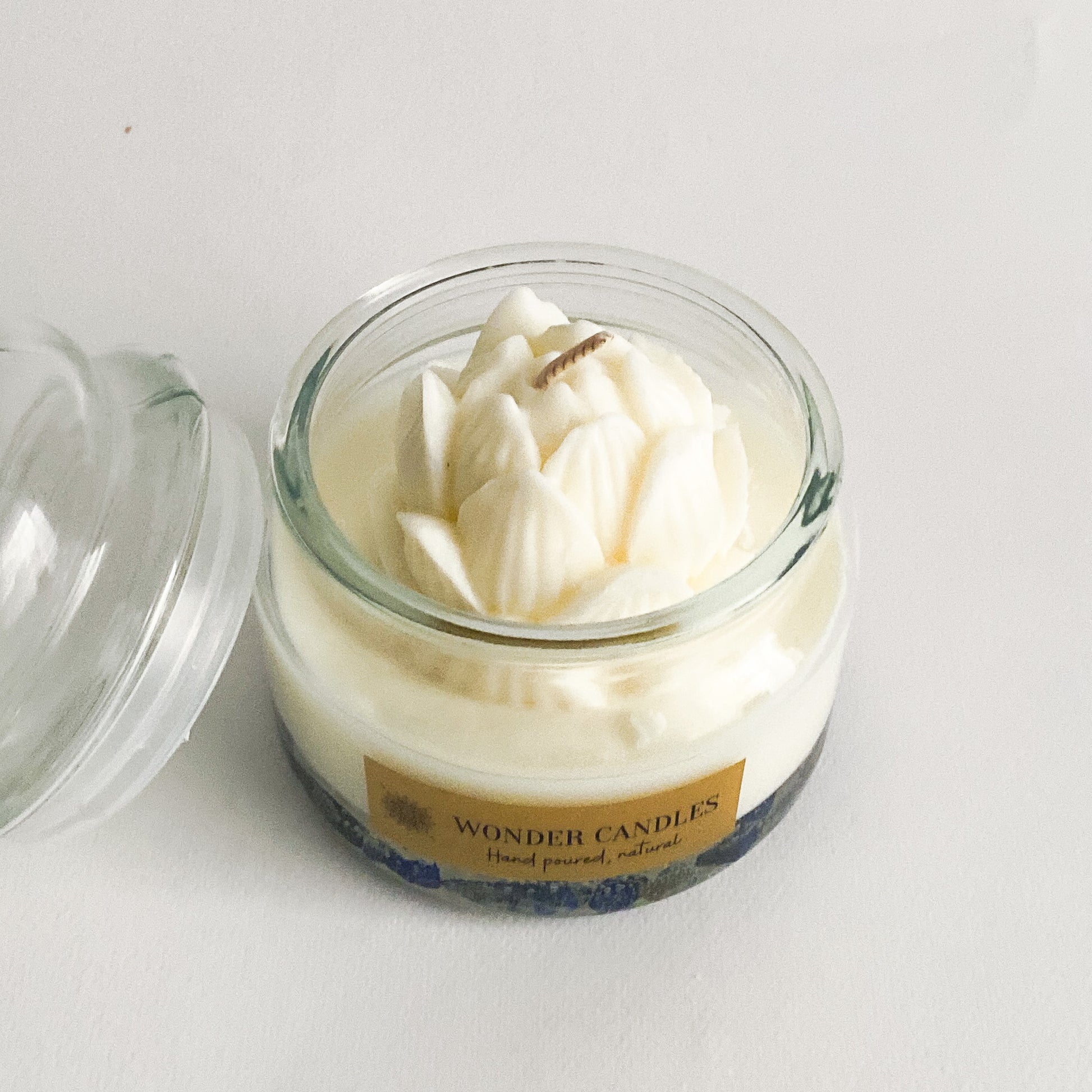 Serenity Candle, Lapis lazuli, Rose Water with Musk - Wonder Candles