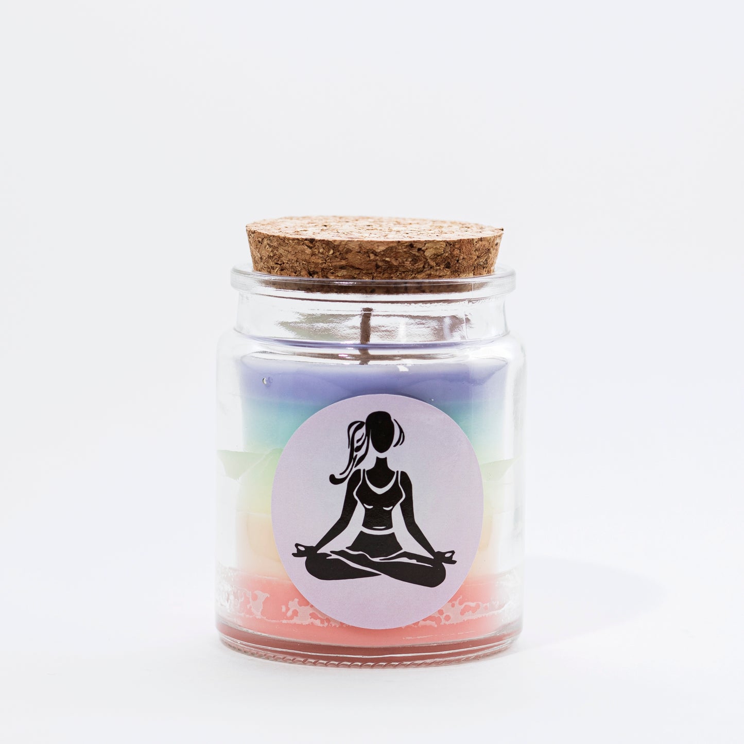 7 - chakras Rainbow Candle, Lemongrass with Orange - Wonder Candles