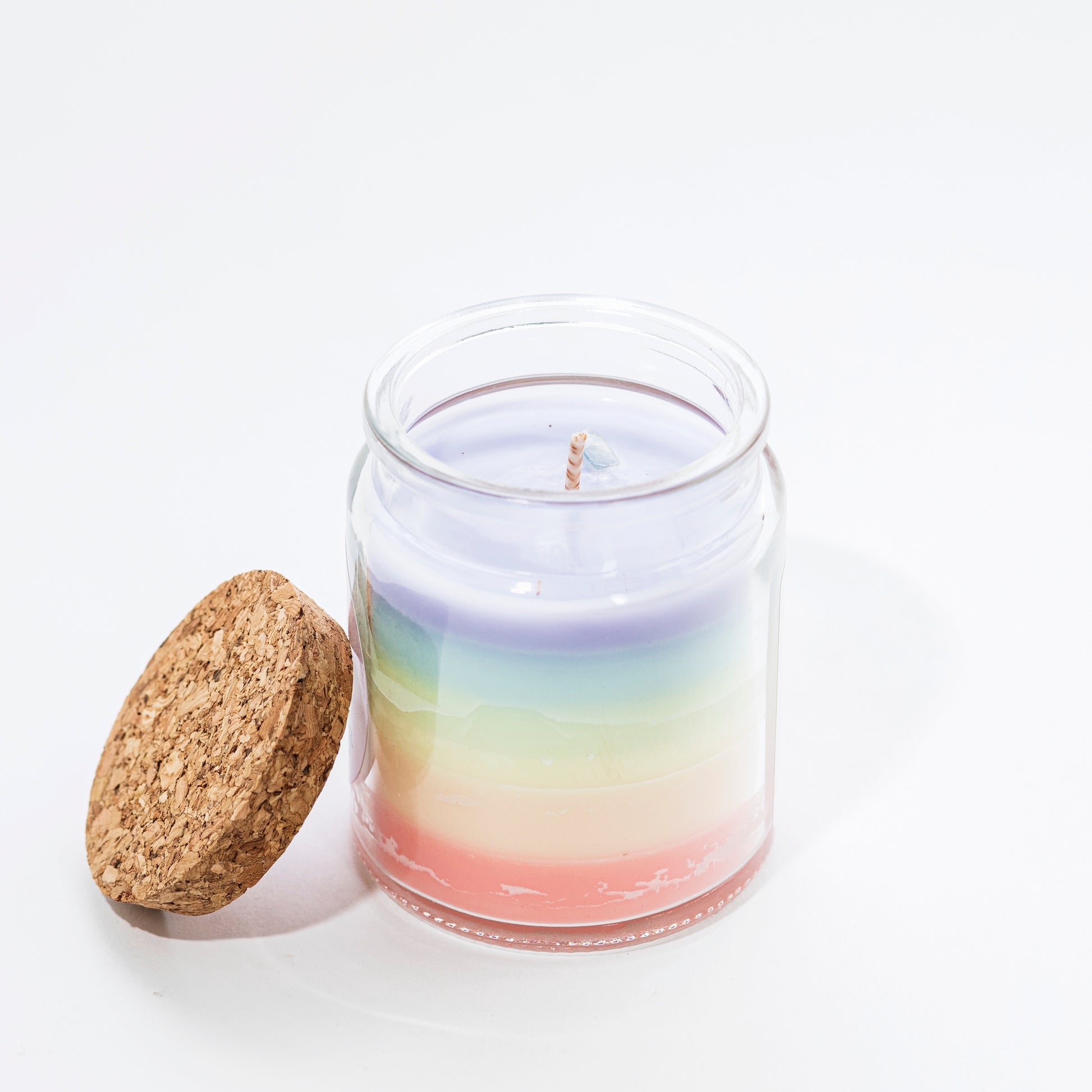 7 - chakras Rainbow Candle, Lemongrass with Orange - Wonder Candles