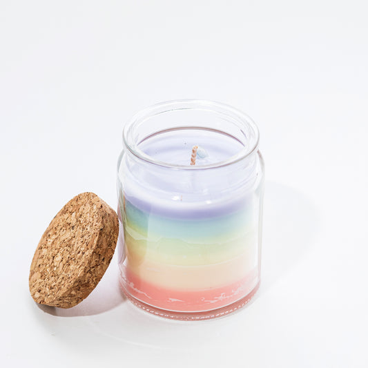 7 - chakras Rainbow Candle, Lemongrass with Orange - Wonder Candles