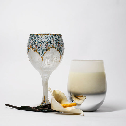 Gift Box with Big Candle and Glass, Indian Nutmeg - Wonder Candles