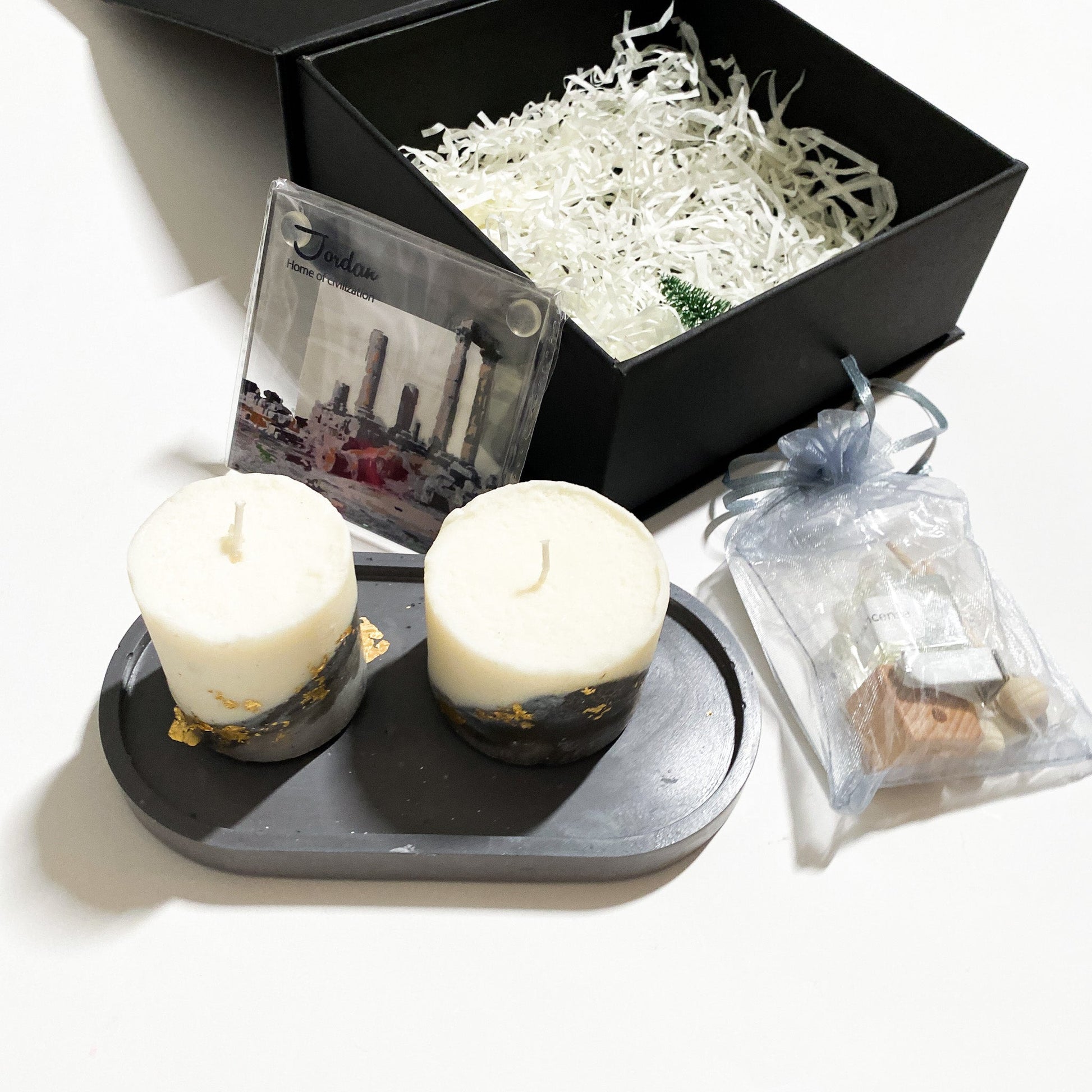 Gift Box with Candles, Car Perfume and Coaster - Wonder Candles