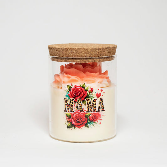 "Mom" Candle, Glowing in the Dark, 380 ml, Cherry and Lemon - Wonder Candles