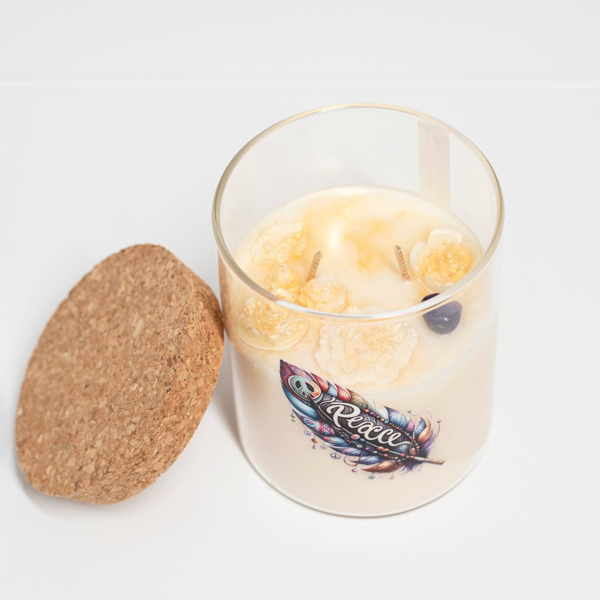 ‘Peace’ Collection Candle in Big Jar, Apple with Cinnamon, 380ml - Wonder Candles