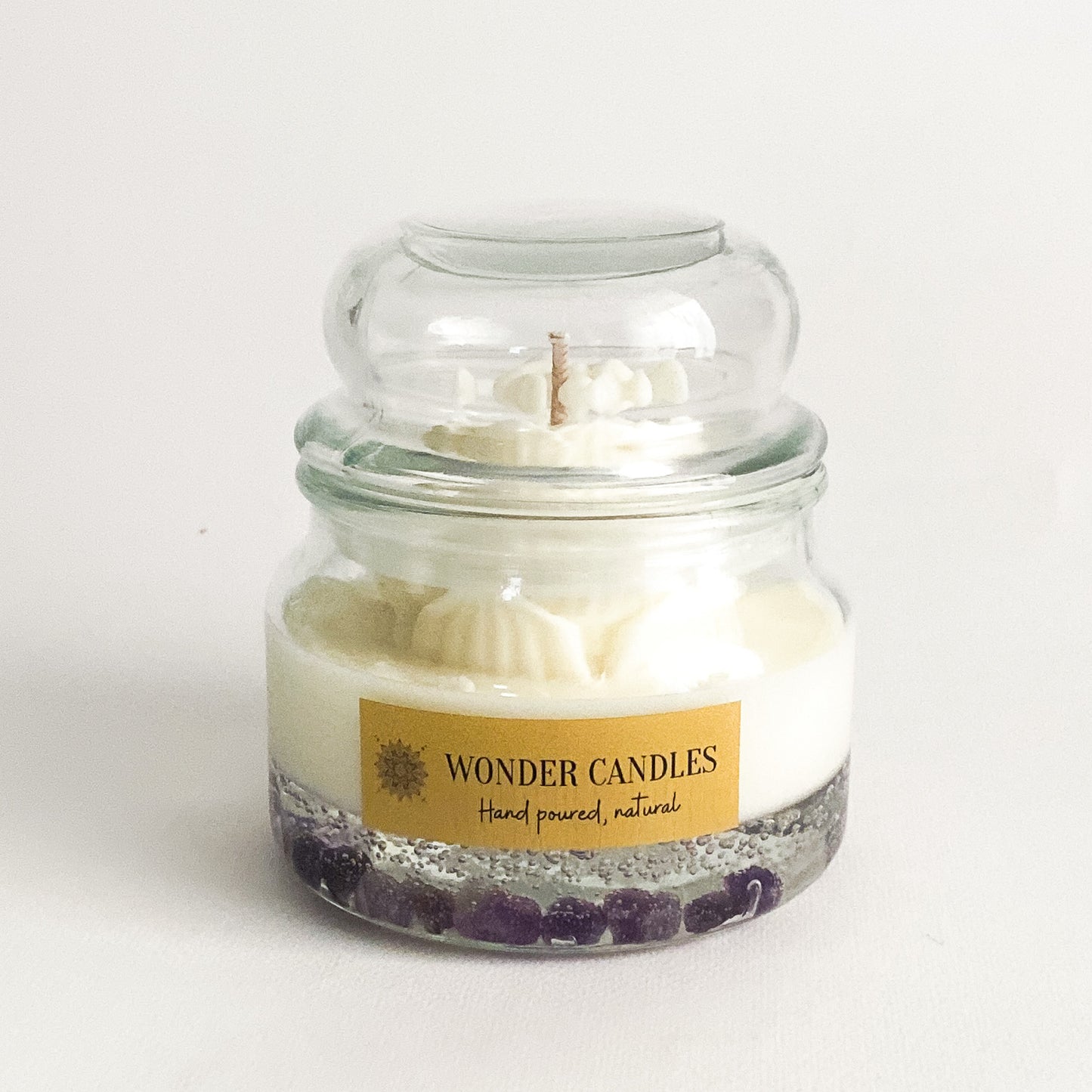 Serenity Candle, Amethyst, Rose Water with Musk