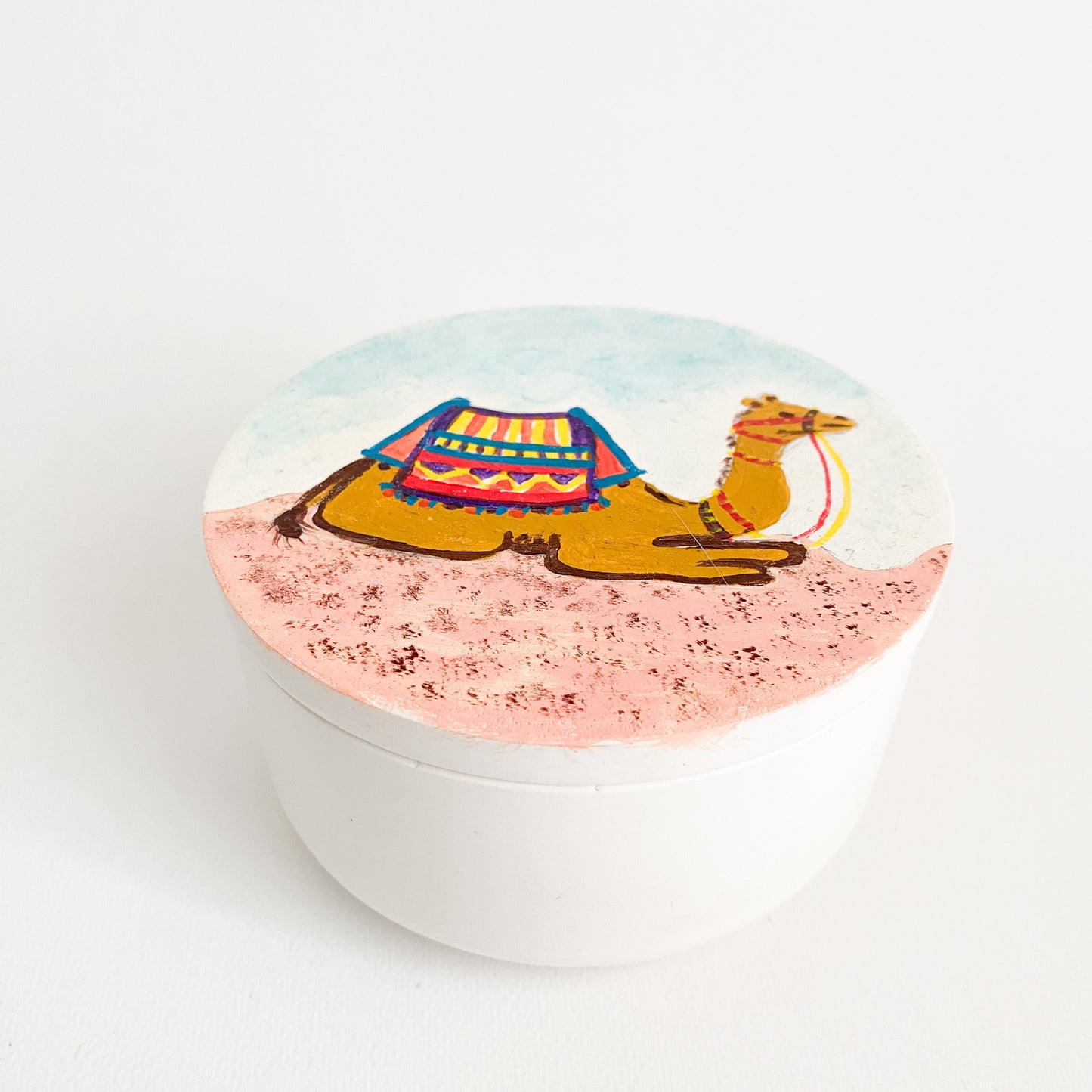 Candle in Stone, Hand Painted Camel, JORDAN Collection, Lemongrass