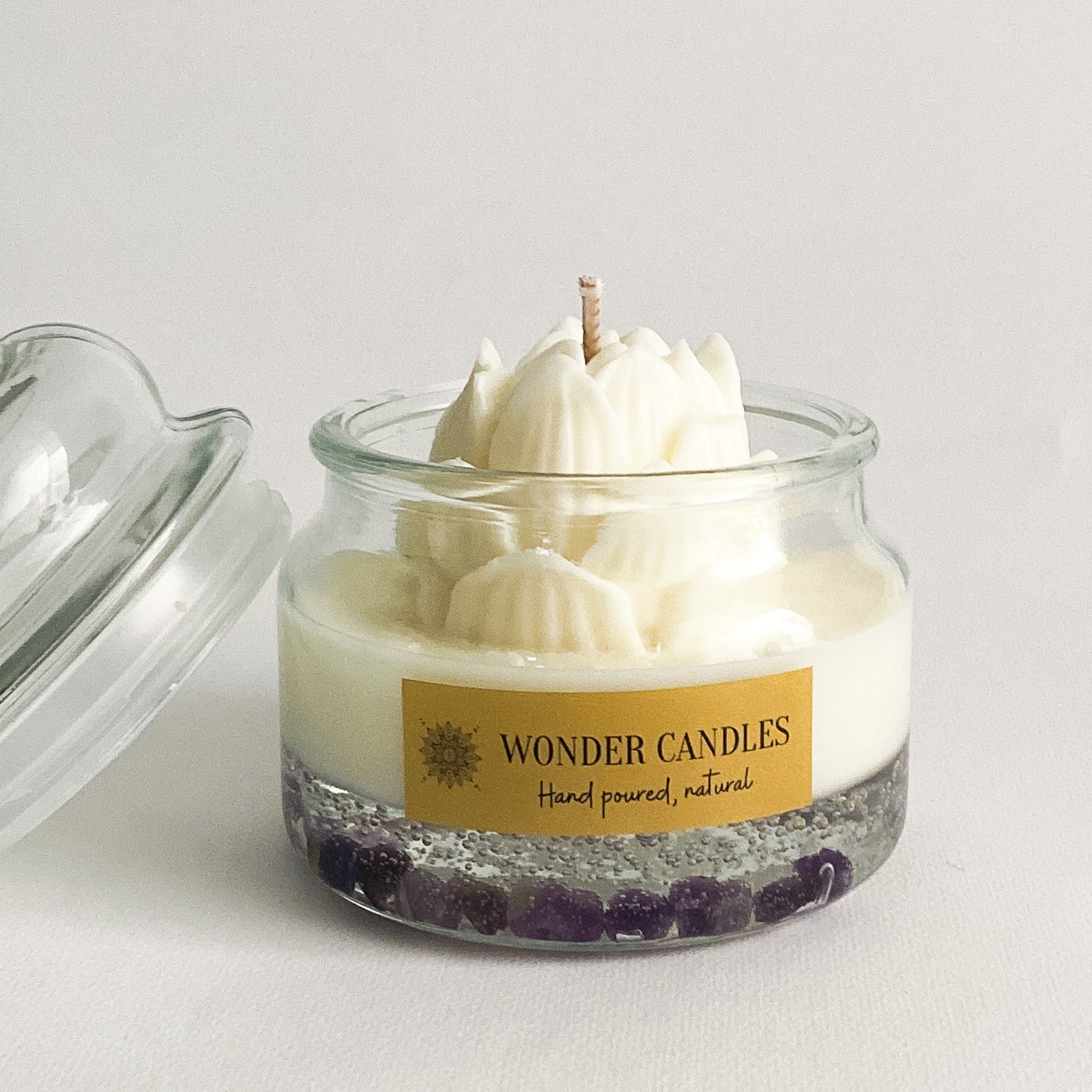 Serenity Candle, Amethyst, Rose Water with Musk