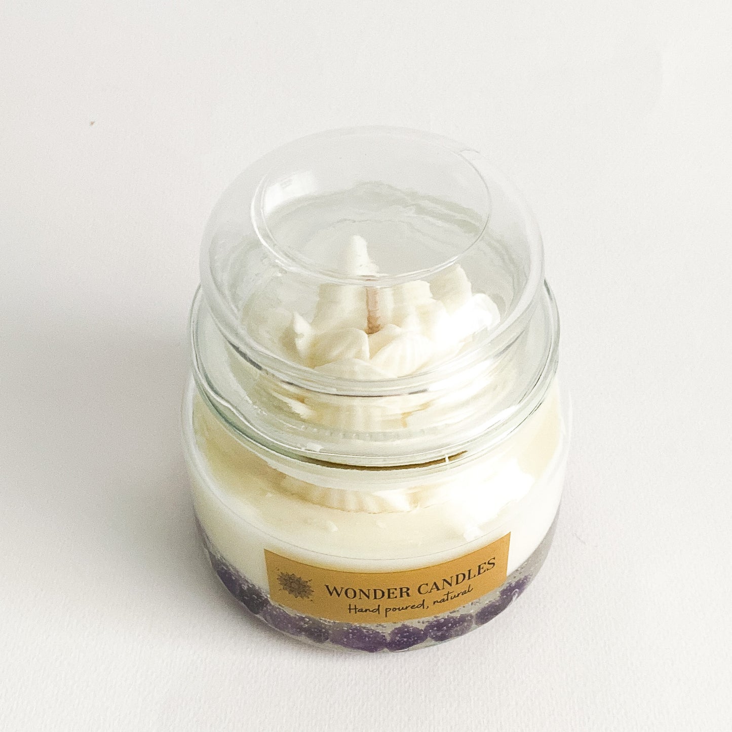 Serenity Candle, Amethyst, Rose Water with Musk