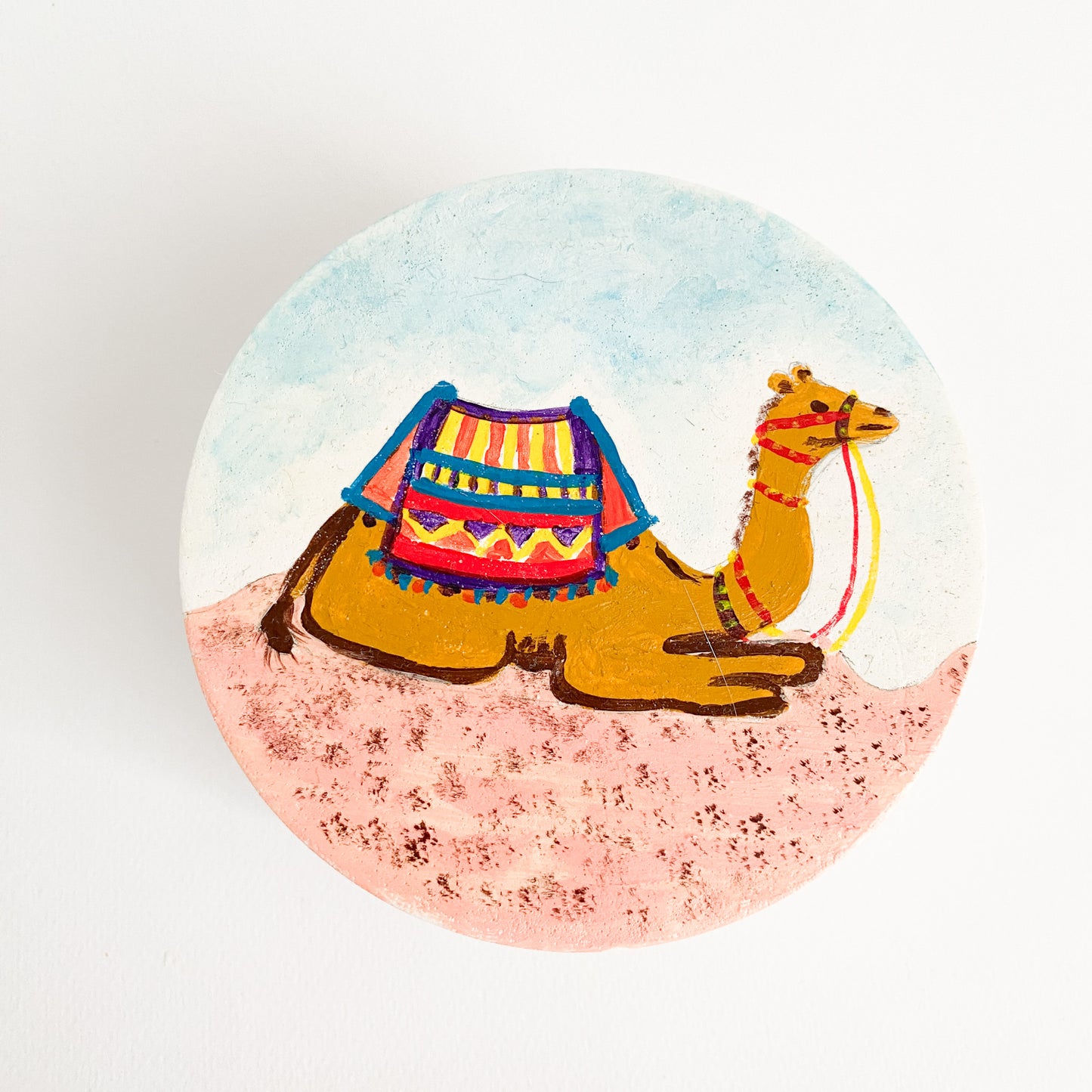 Candle in Stone, Hand Painted Camel, JORDAN Collection, Lemongrass