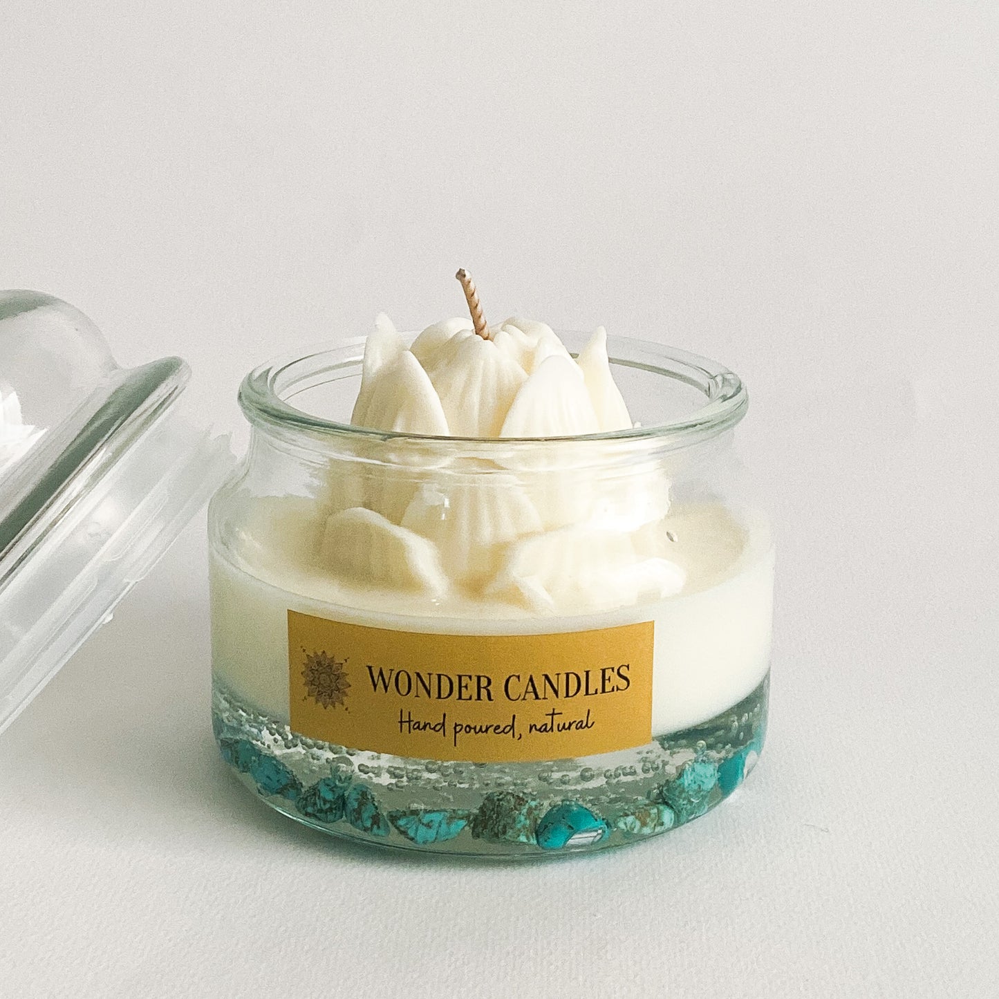 Serenity Candle, Turquoise, Rose Water with Musk