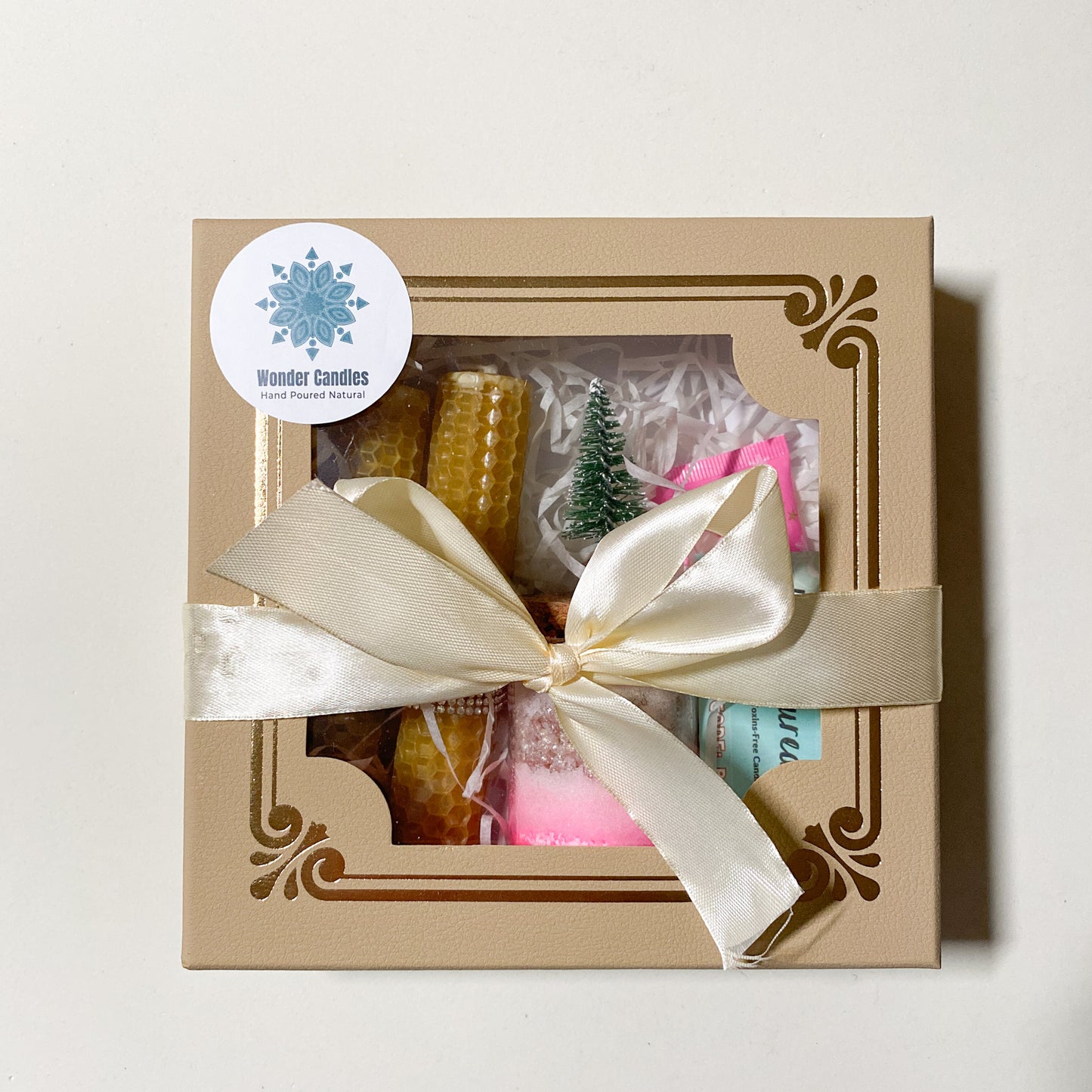 Small Gift Box with Beeswax Candles