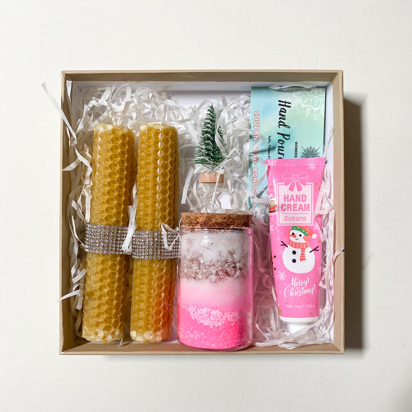 Small Gift Box with Beeswax Candles