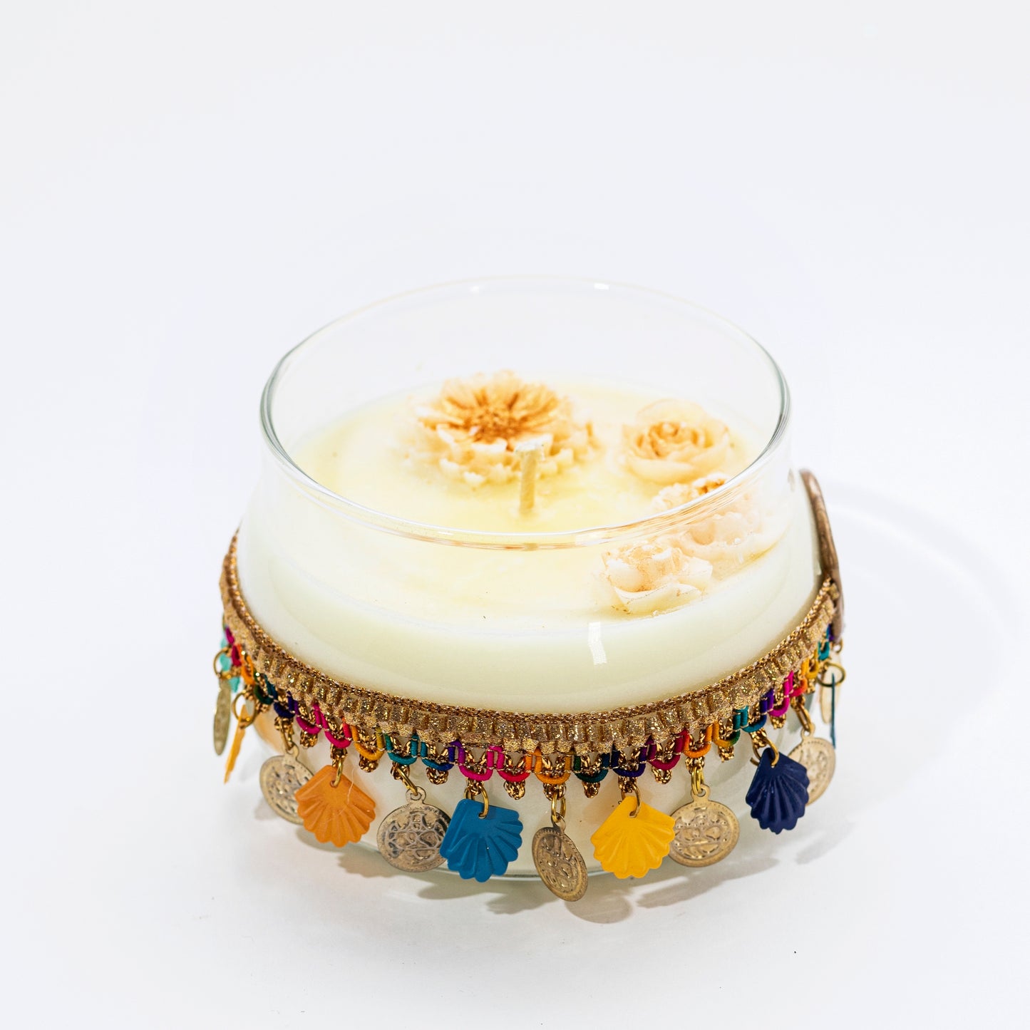 Big Soy candle in a Jar with Local Style Skirt, Orange with Musk - Wonder Candles