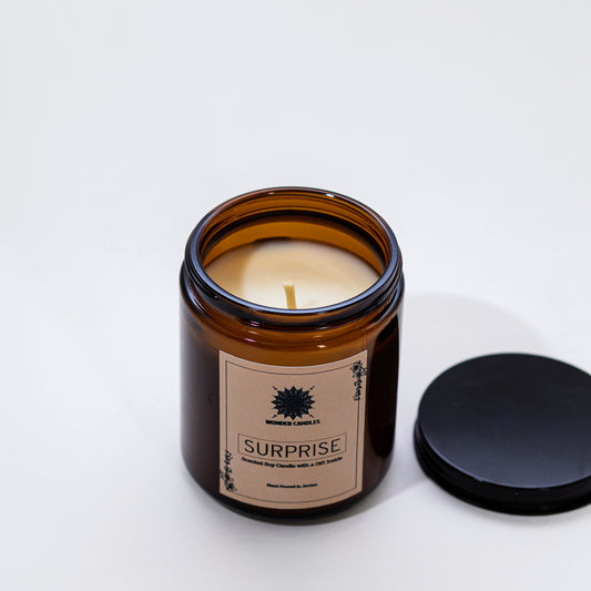 'Surprise' Candle with a Gift (Beaded Ring), Lavender and Sage