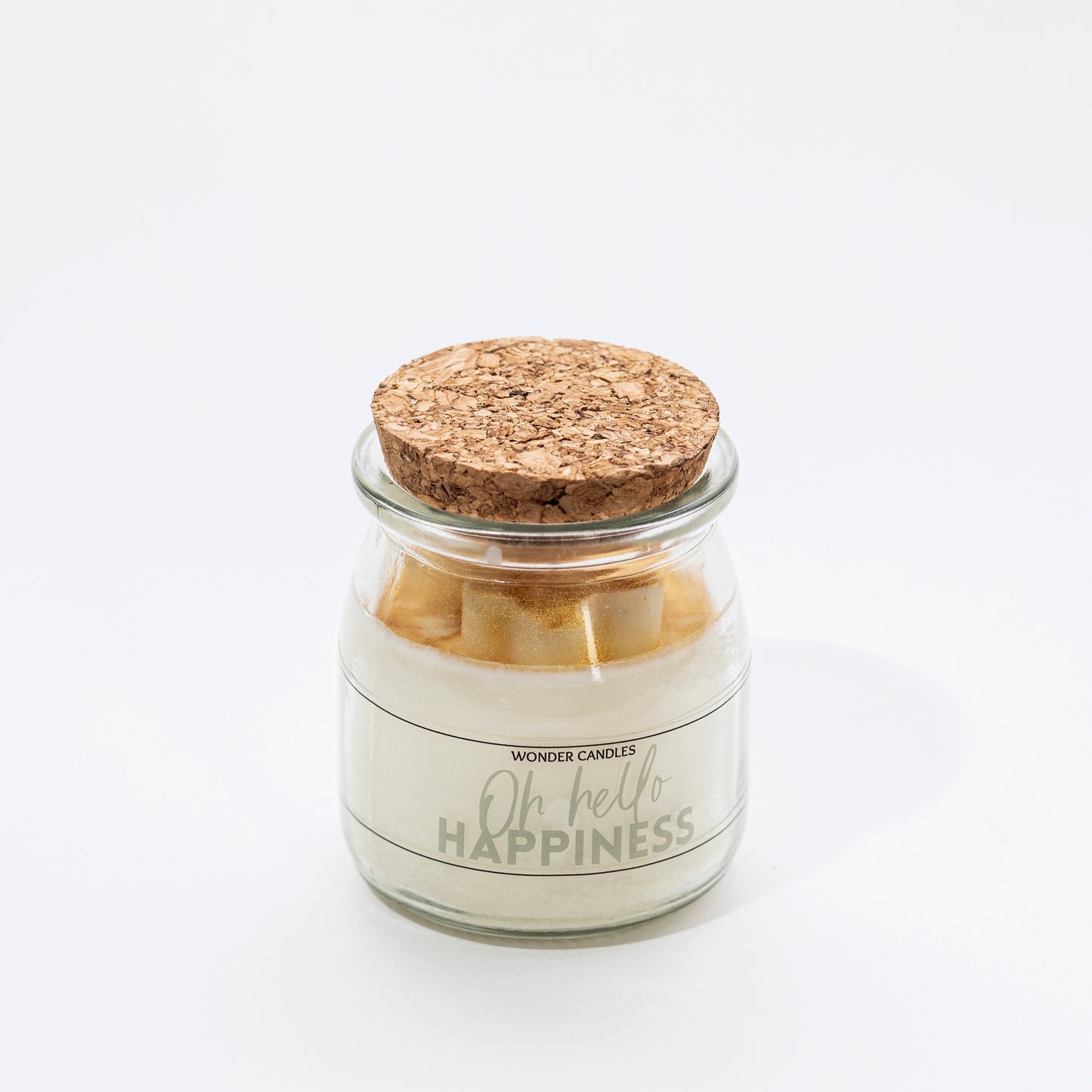 ‘Hello Happiness’ Candle in Small Jar, Vanilla - Wonder Candles