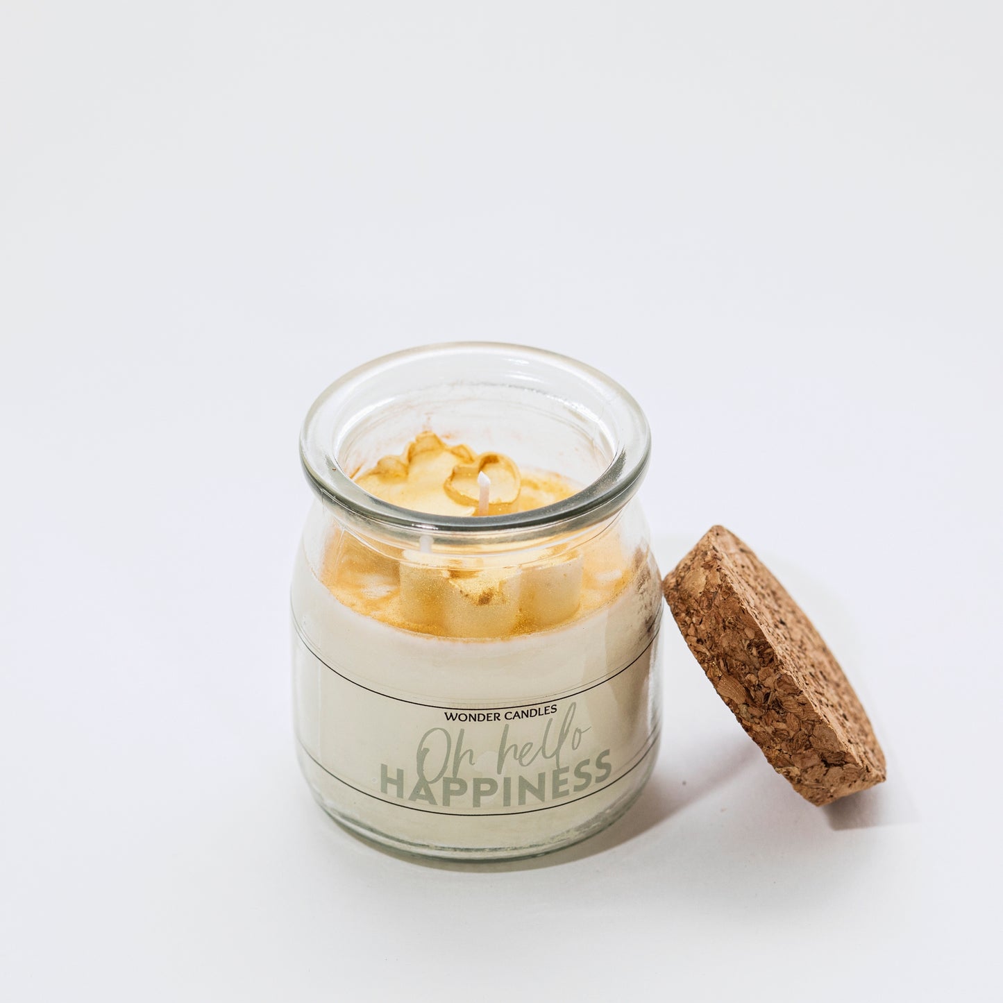 ‘Hello Happiness’ Candle in Small Jar, Vanilla - Wonder Candles