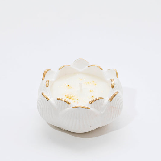 Lotus Candle in Stone, Pomegranate - Wonder Candles