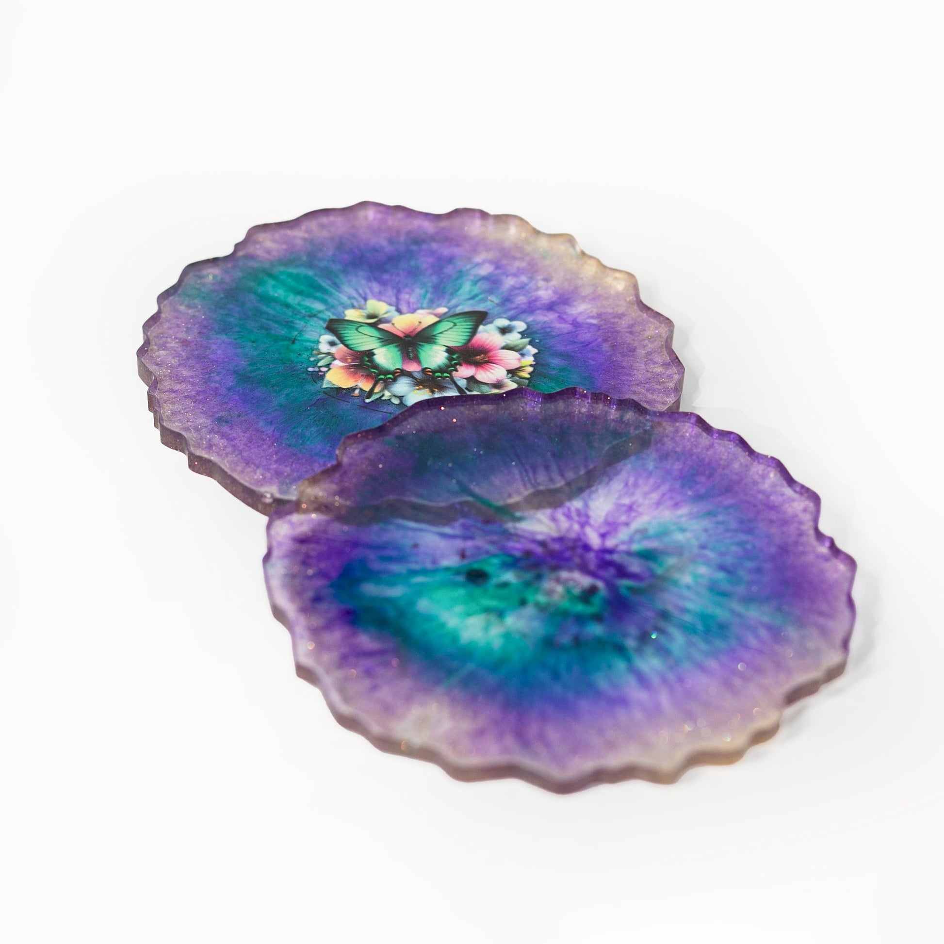 Resin Coaster, Double - sided, Lavender Collection - Wonder Candles