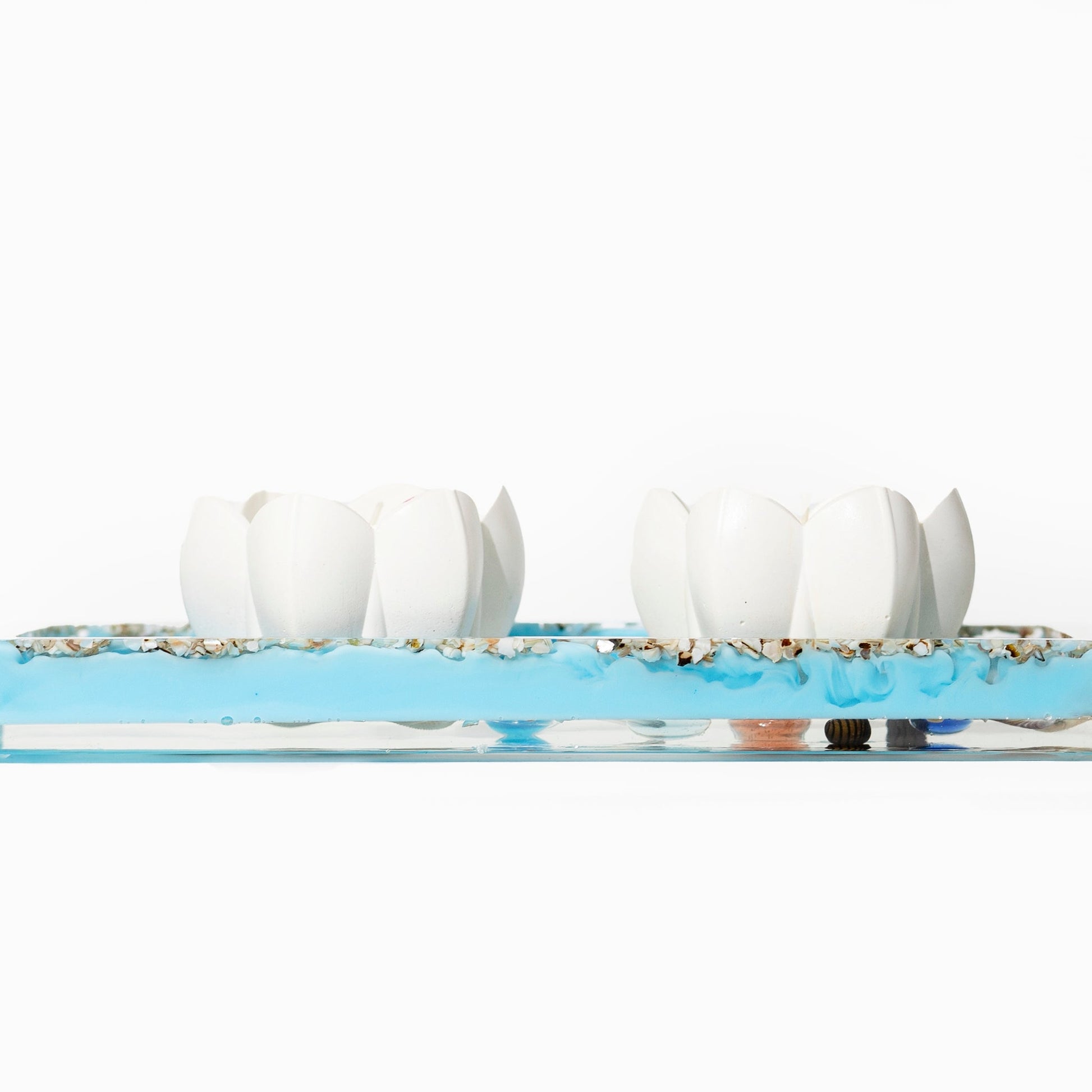 Resin Tray + 2 Lotus Candles Set - Wonder Candles