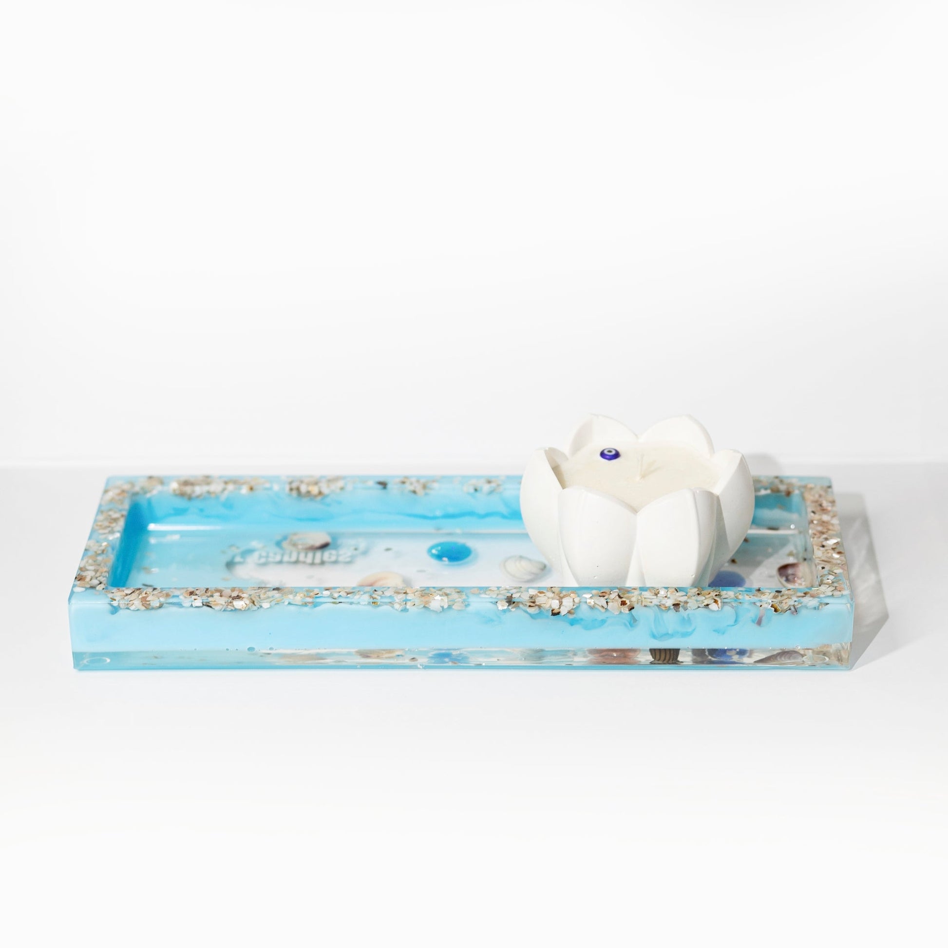 Resin Tray + Lotus Candle Set - Wonder Candles