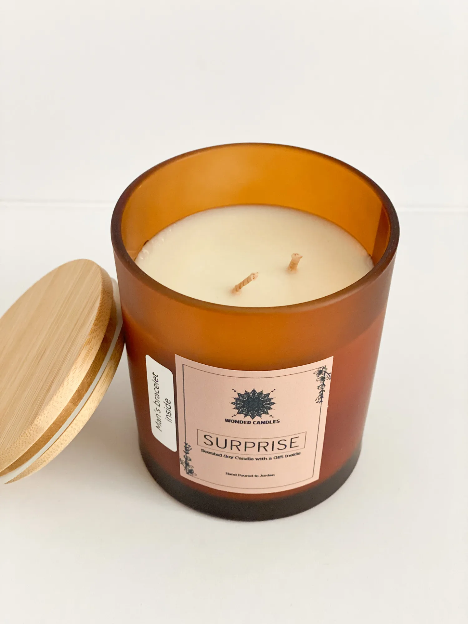 SURPRISE Candle with Men's Bracelet, 470ml