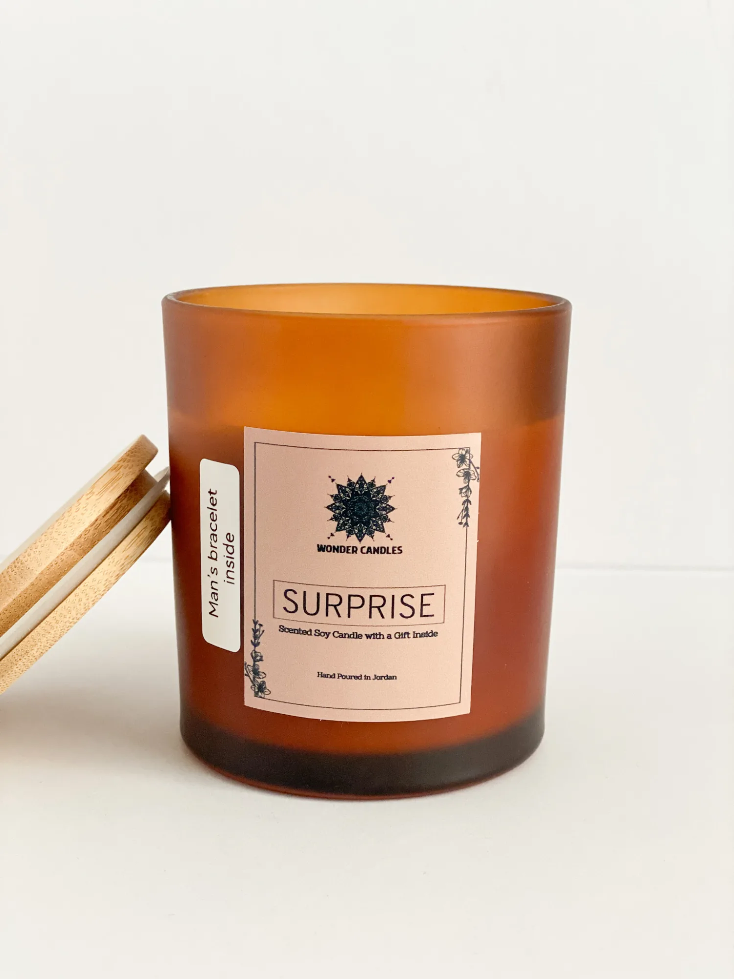 SURPRISE Candle with Men's Bracelet, 470ml