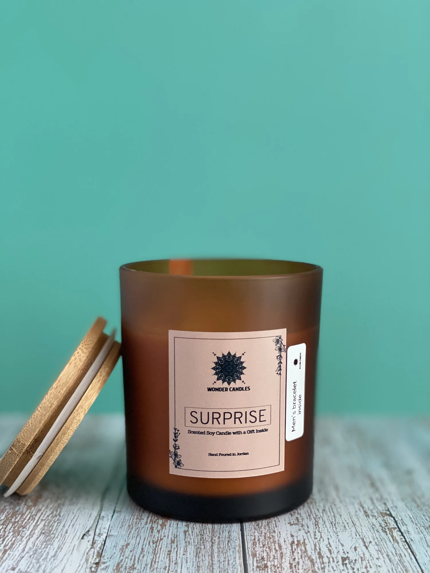 SURPRISE Candle with Men's Bracelet, 470ml