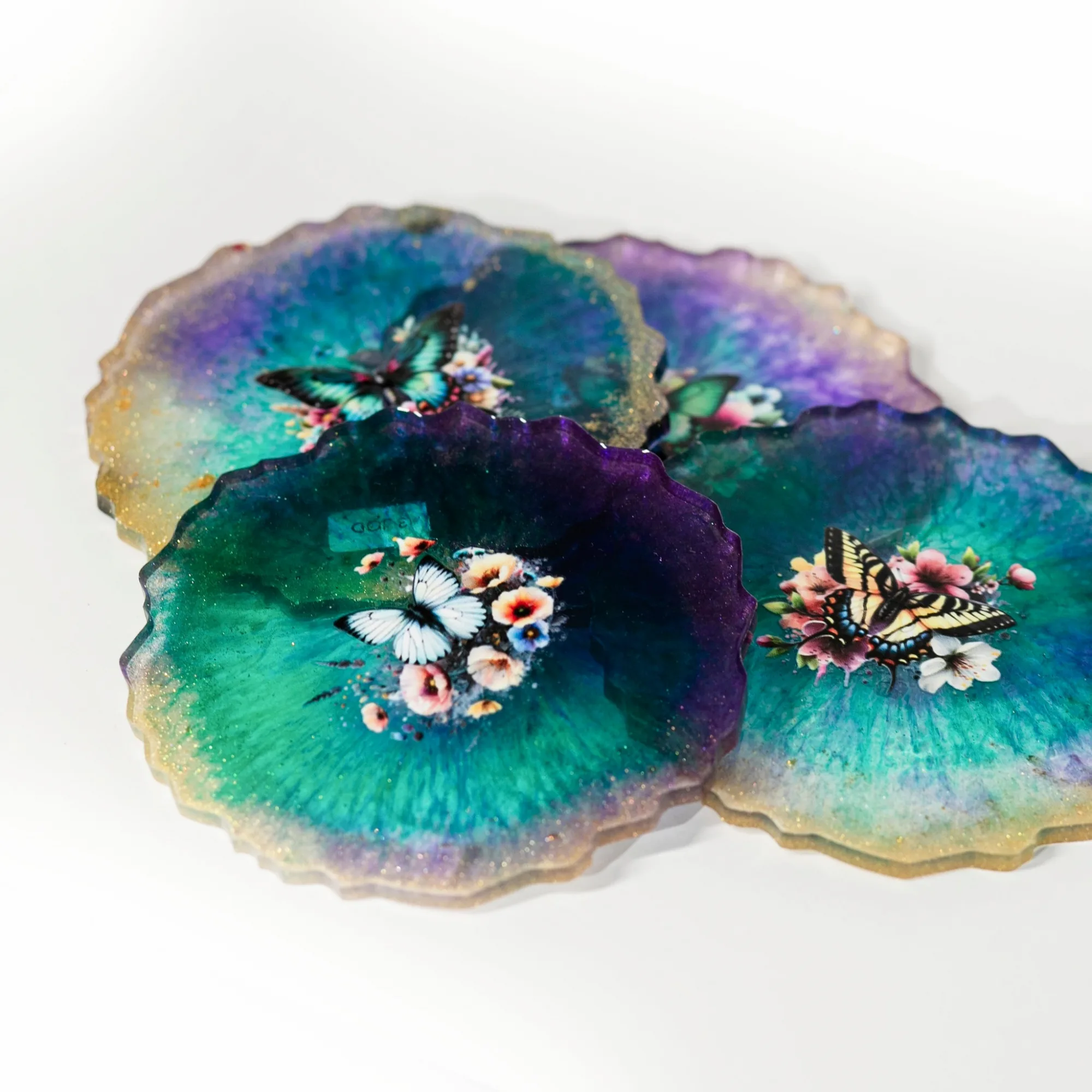 Resin Coaster, Double-sided, Lavender Collection
