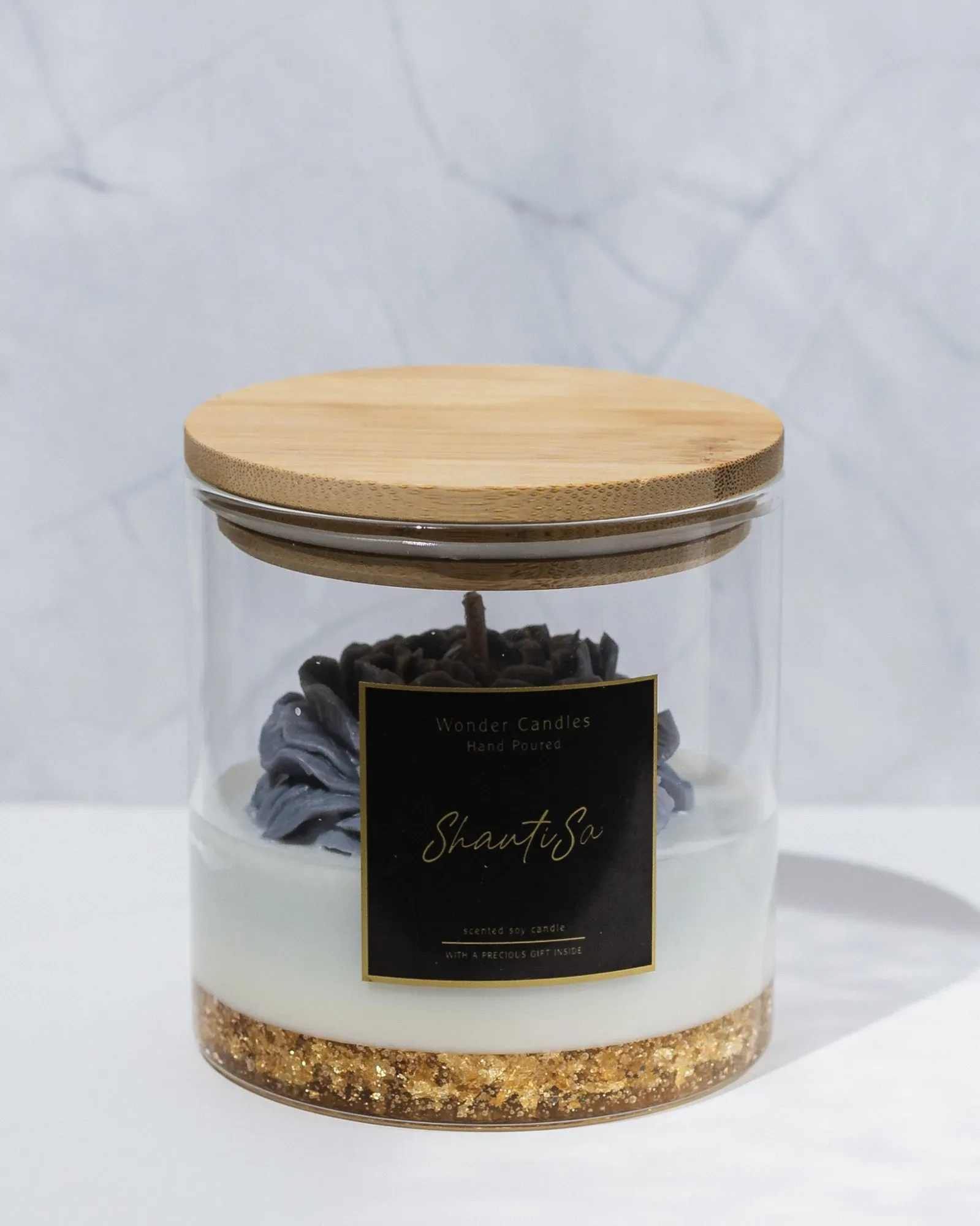 ShantiSa Candle with Silk Scarf, 450 ml